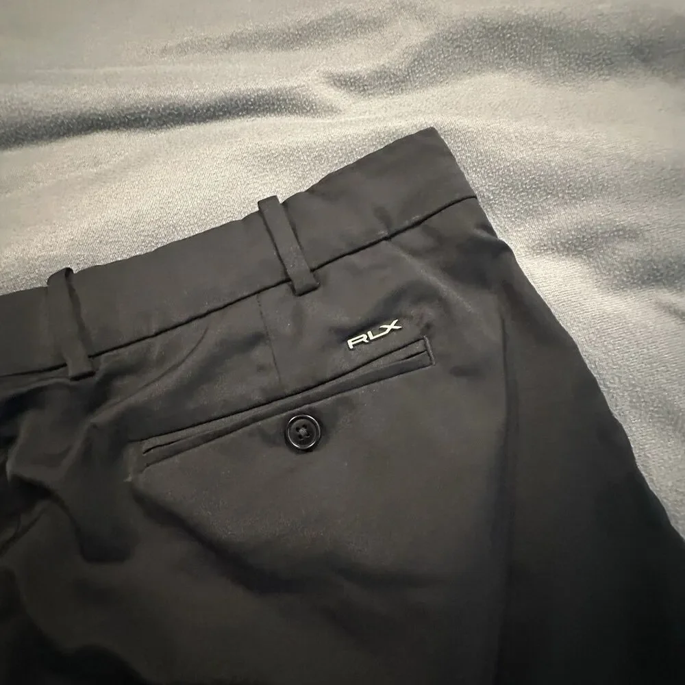 RLX Ralph Lauren Chino Shorts Mens 36 Classic Fit Performance Golf Stretch Black